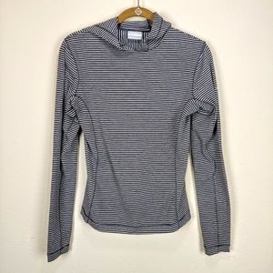Columbia Black & White Striped Hooded Pullover